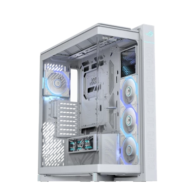 ASUS Kućište ROG CRONOX GR801 CURVE TG ARGB Midi Tower, E-ATX, LCD 9.2", kaljeno staklo, bijelo, 3x 120 mm + 1x 120 mm